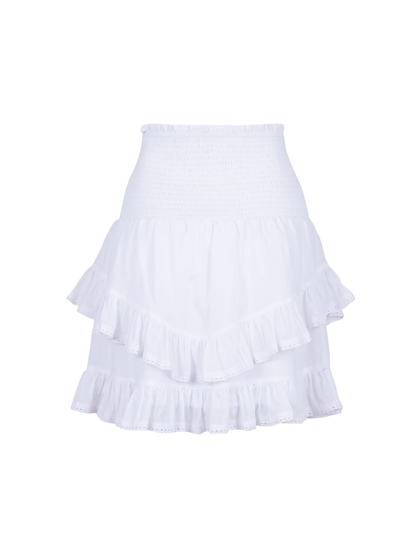 neo noir line solid skirt white